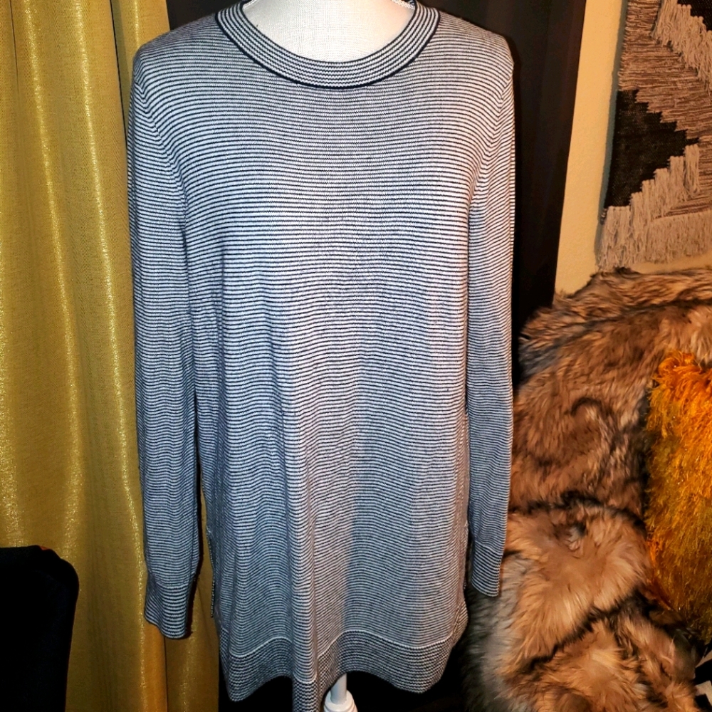 Loft Striped Tunic Sweater